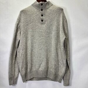 Enzo‎ Mantovani Men's XXL 100% Wool Henley Sweater Thick Preppy Academic Formal